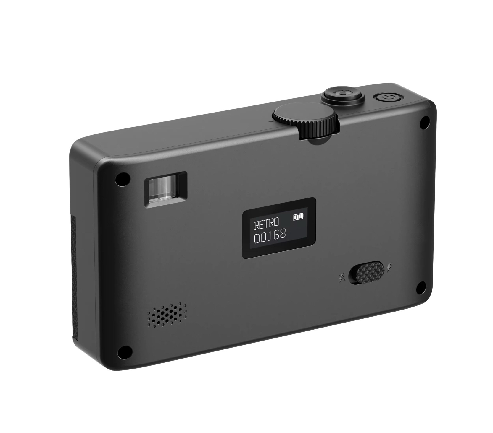 Smilo retro kamera – svart - baksida